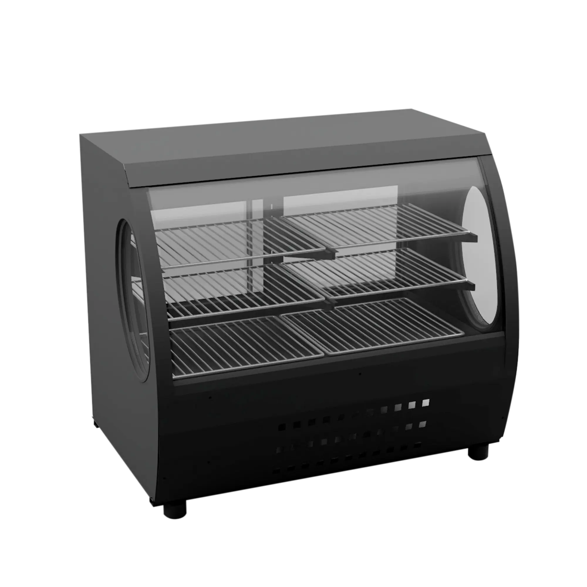 Vitrina curva de mostrador con 120 cm