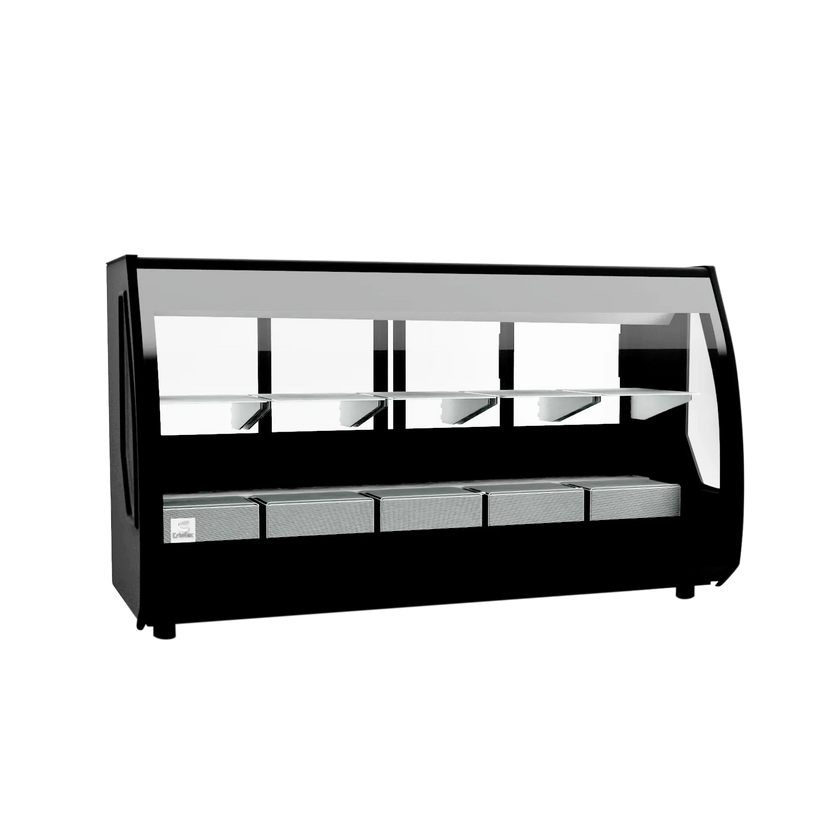 Vitrina curva modular de mostrador con 200 cm